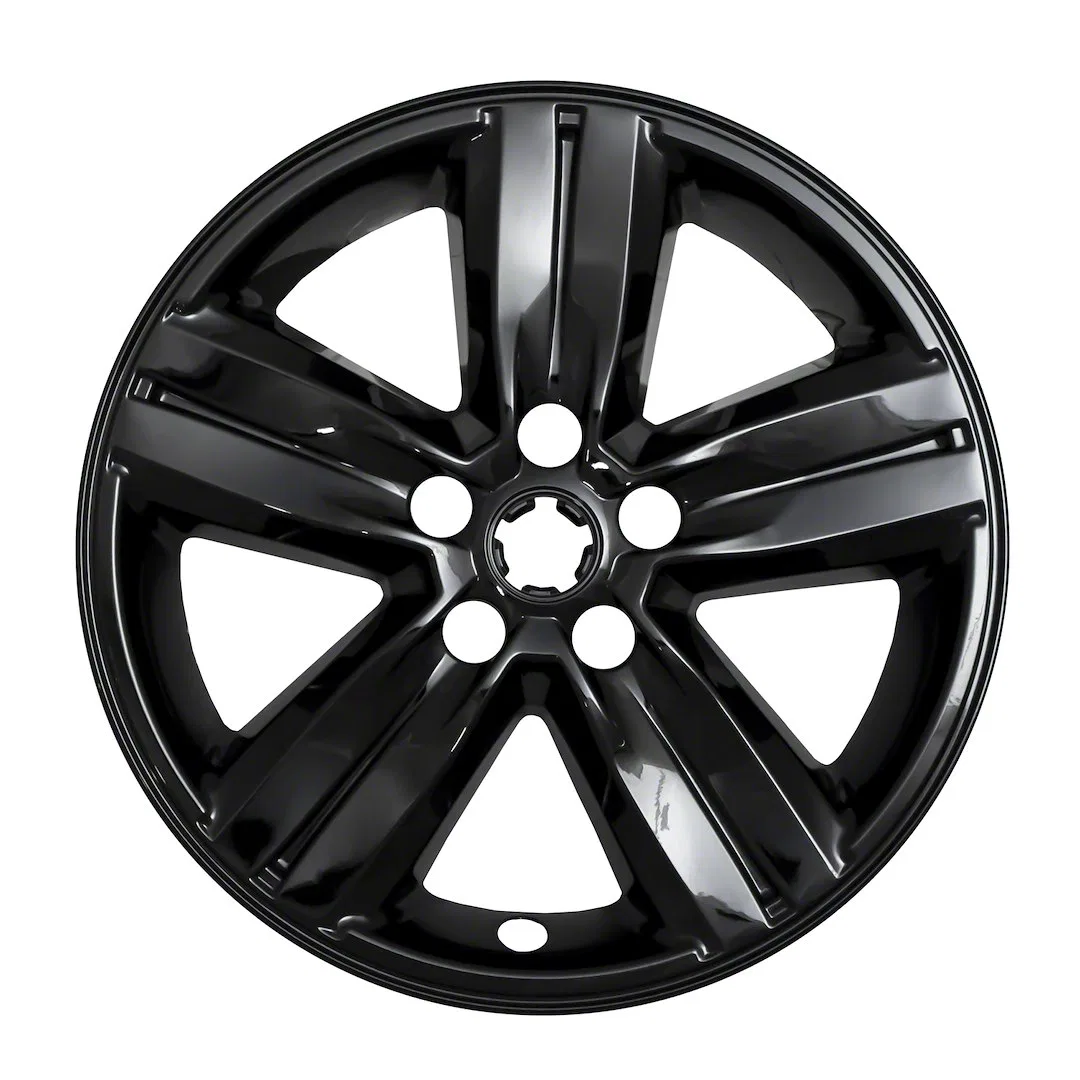 IWCIMP437BLK – COAST2COAST Wheel Skin, 16 Inch 5 Spokes Snap-On/Center Retention Painted Gloss Black ABS Plastic Set ...